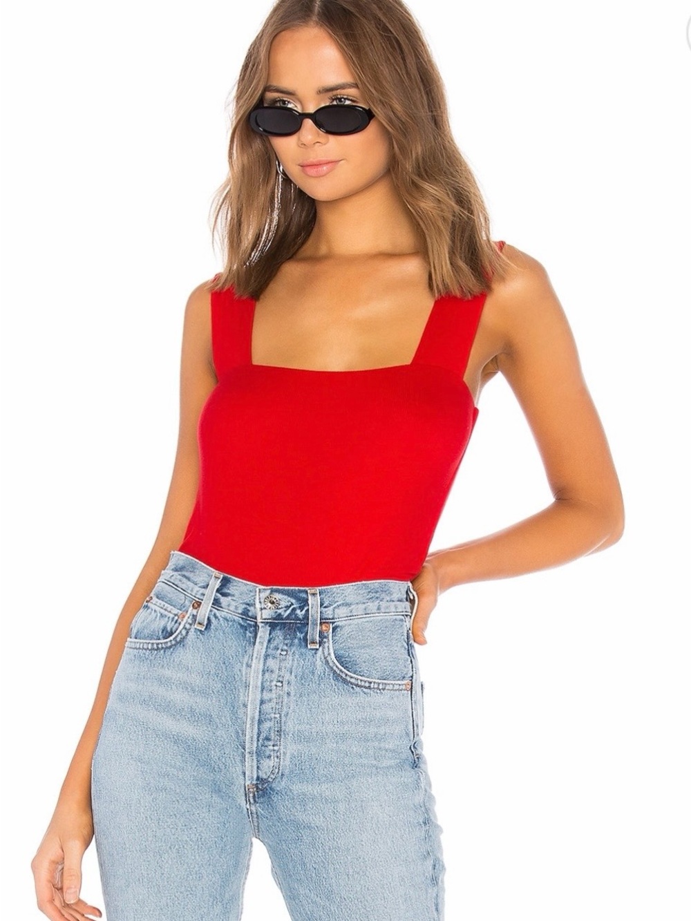 Michael Lauren Marco Candy Red Square Neck Tank size xs